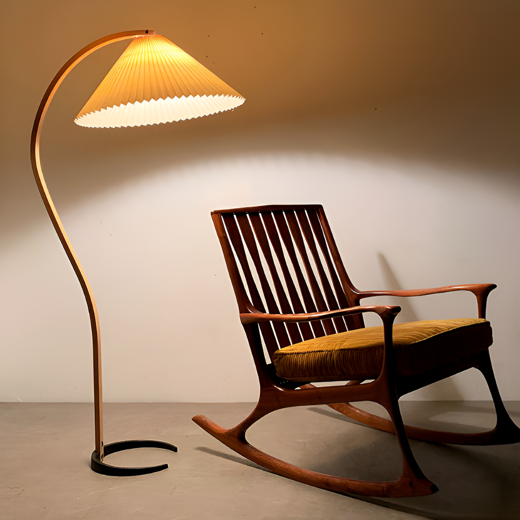 Lámpara de Pie de Arco Minimalista - Plisada