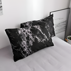 Juego de Funda Nórdica Estampado Mármol - Set de Cama Negro
