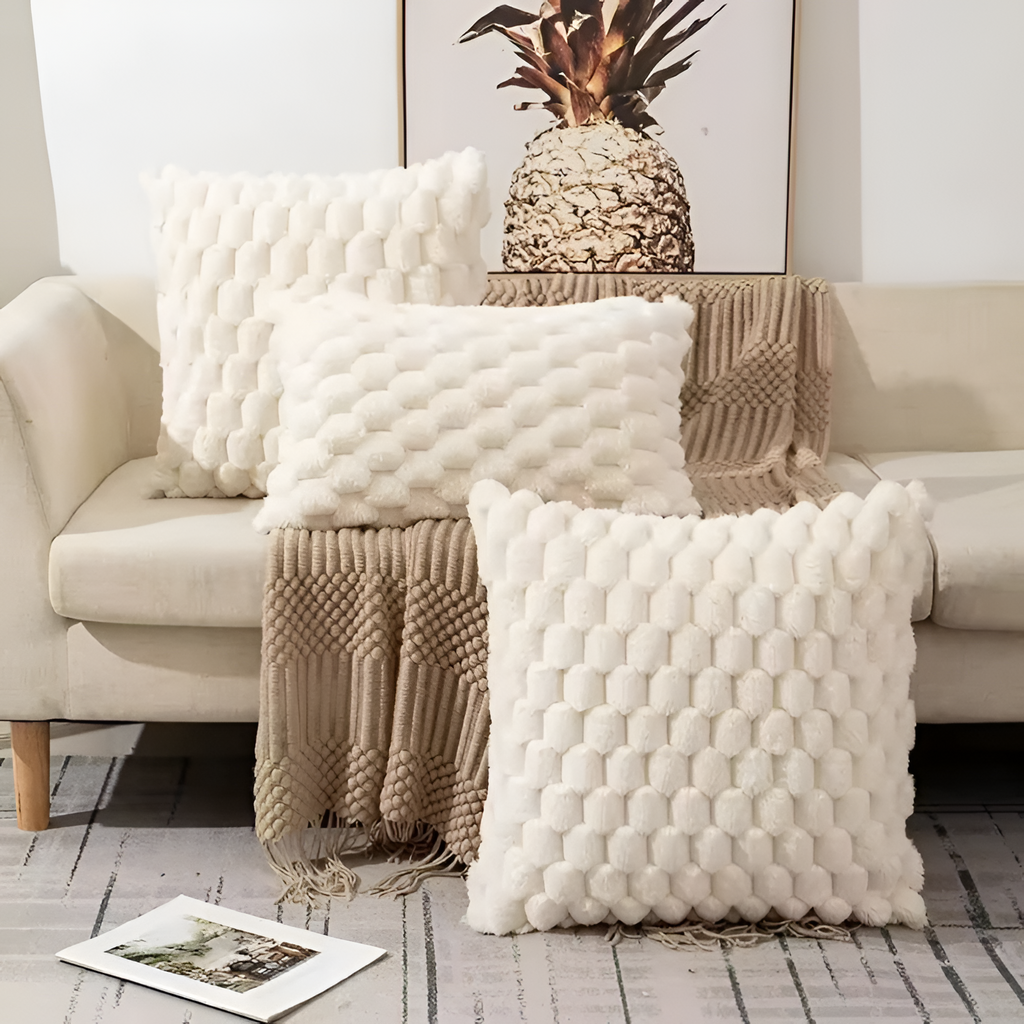 Funda de Cojín con Textura Relieve - Decoración de Hogar