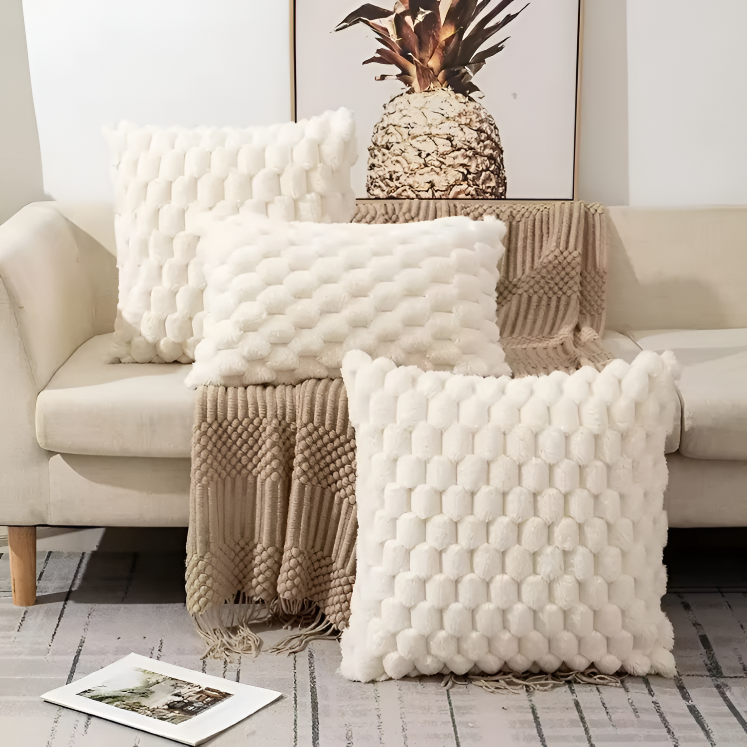 Funda de Cojín con Textura Relieve - Decoración de Hogar