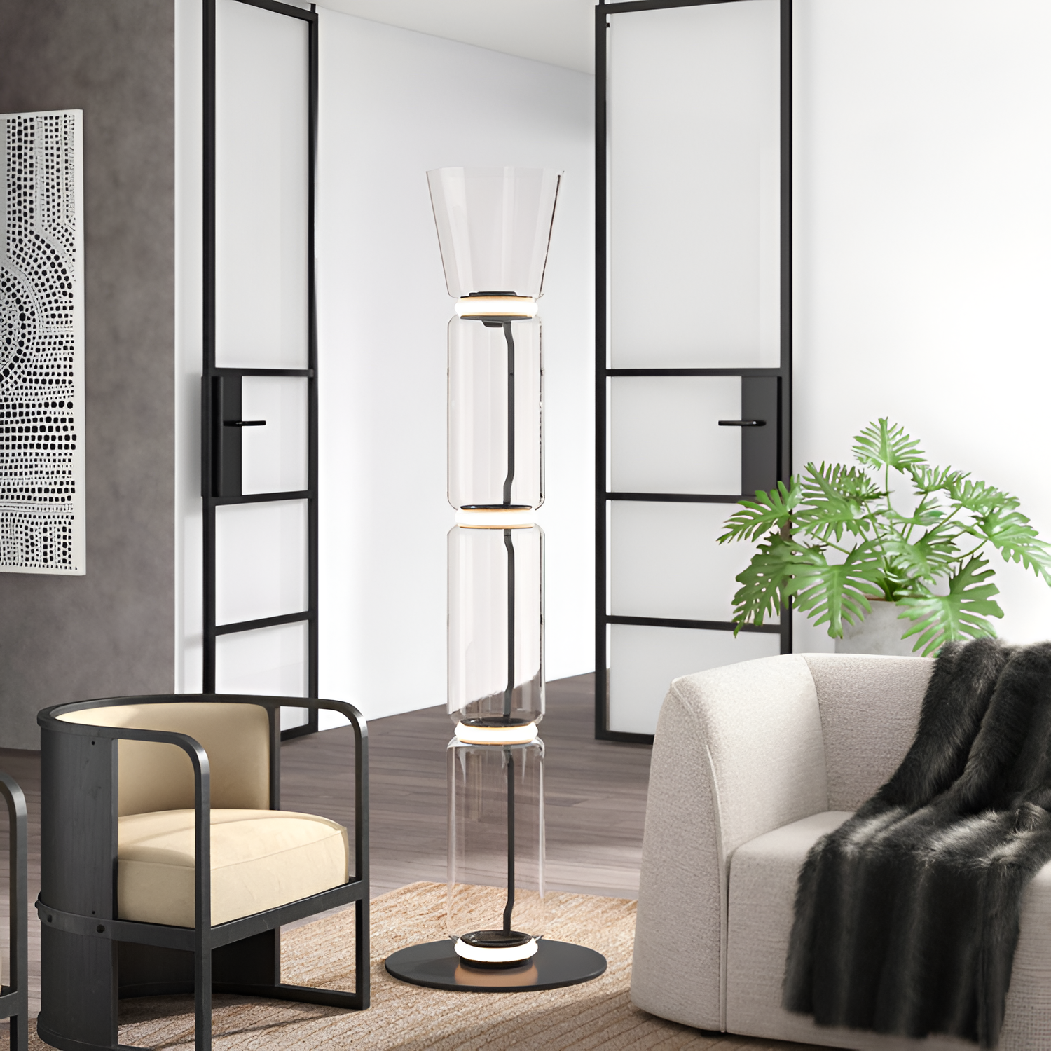 Lámpara De Pie Modular Minimalista - Cilíndrica