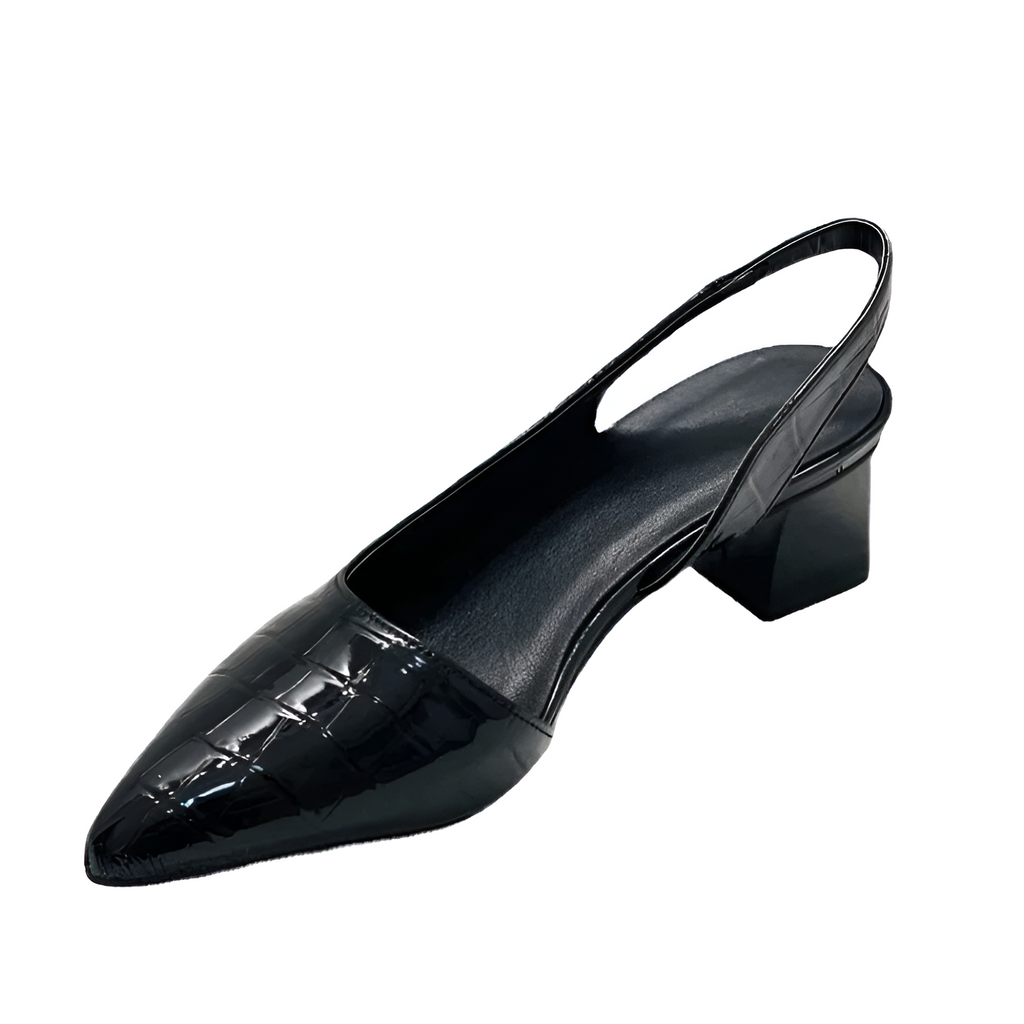 Sandalias Slingback de Tacón Grueso y Punta Puntiaguda para Mujer - Cóctel