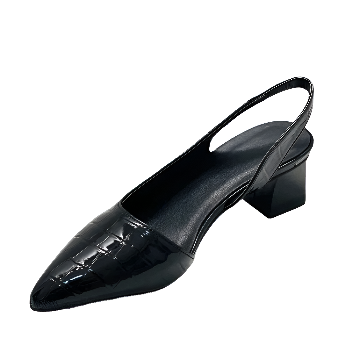Sandalias Slingback de Tacón Grueso y Punta Puntiaguda para Mujer - Cóctel