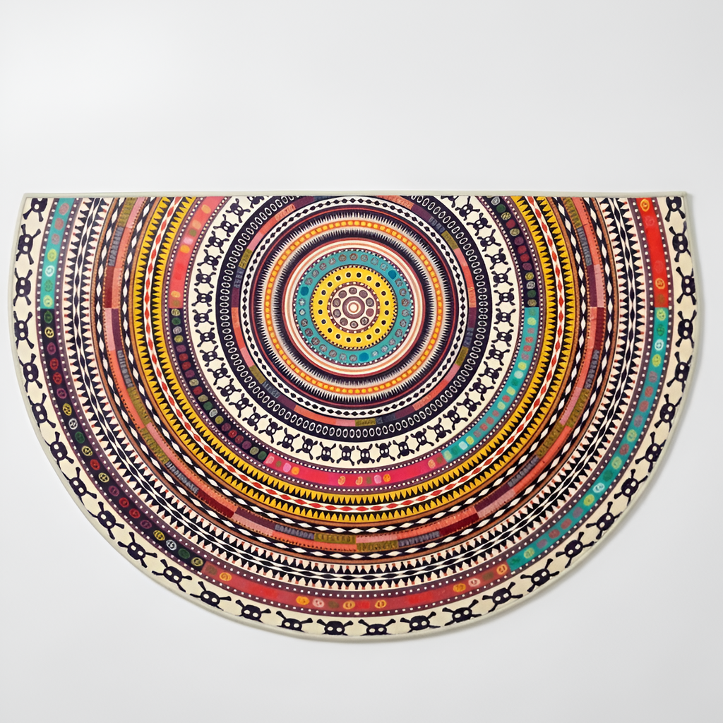 Alfombra Bohemia Mandala – Alfombra Semicircular Decorativa