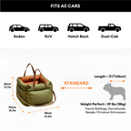 Cama Acolchada Ajustable de Coche para Perros - Solid Color