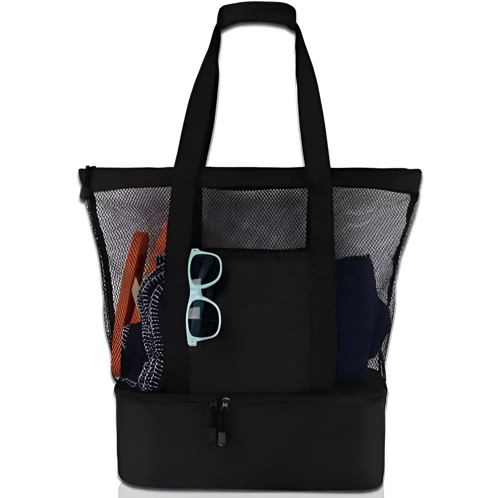 Bolsa de Playa de Malla con Nevera Aislante - Compartimento Doble