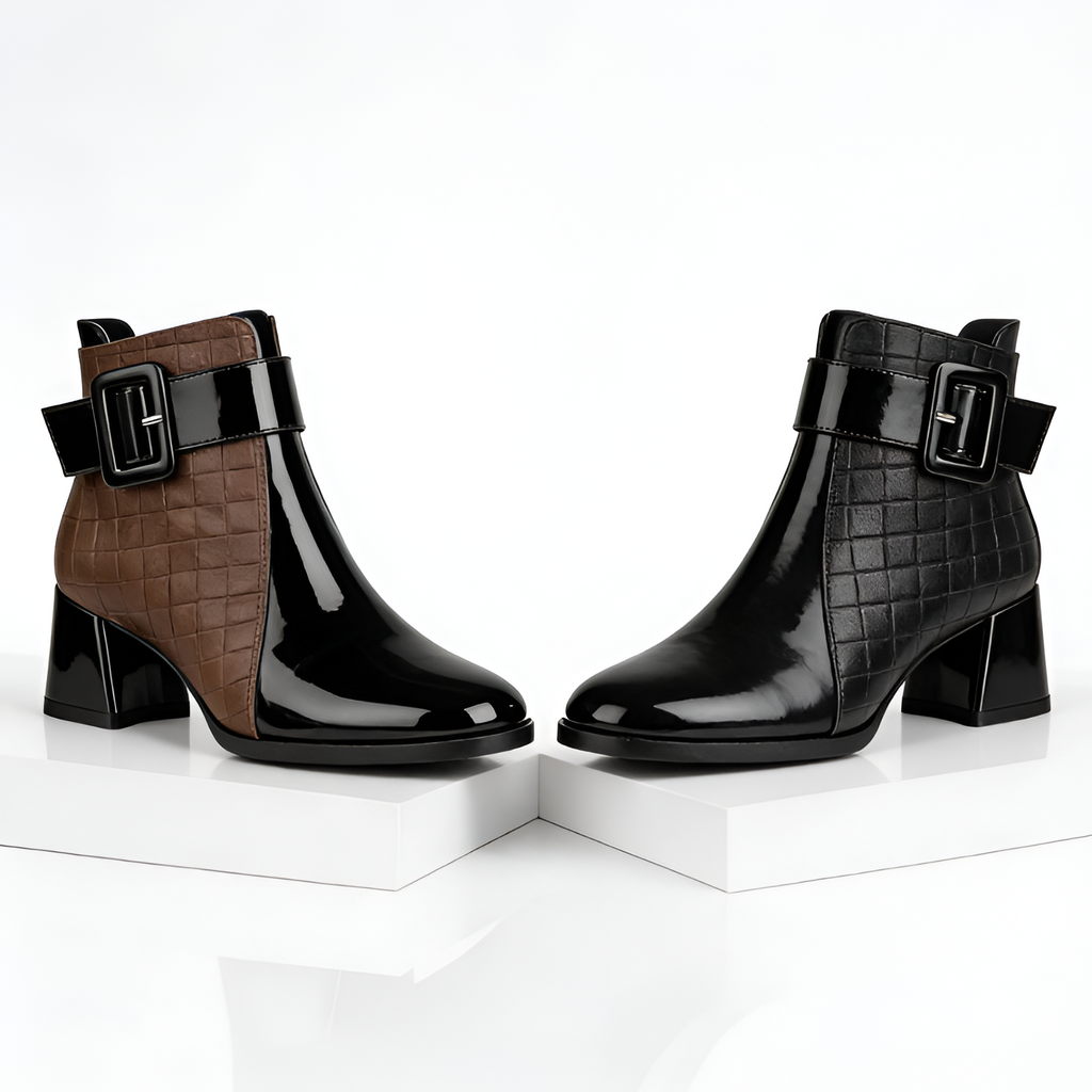 Botines de Tacón en Bloque con Acolchado para Mujer - Fiesta de Cóctel