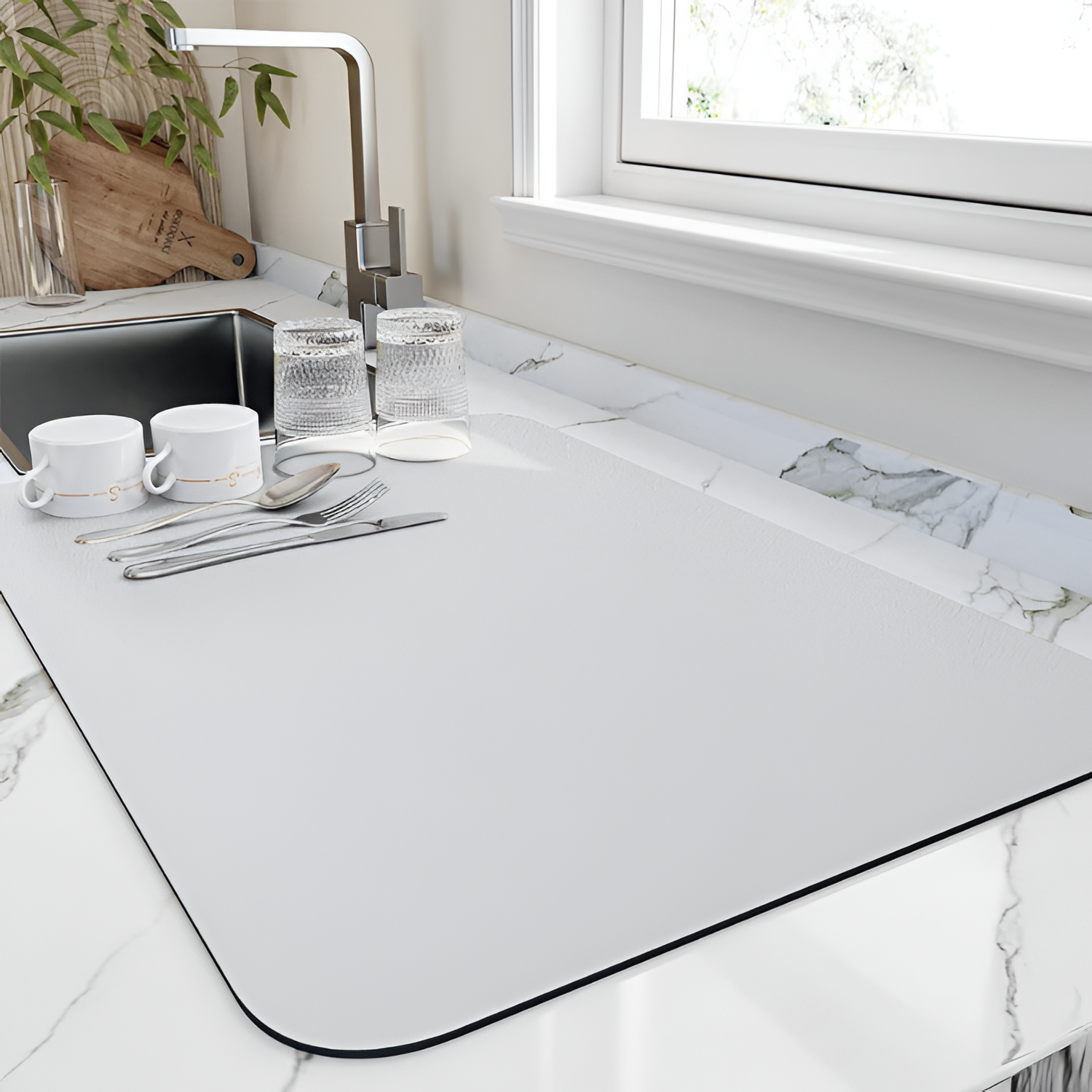 Alfombrilla absorbente para la cocina – Moderna y de secado rápido