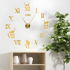 Reloj De Pared Moderno Con Animales - Diseño Con Números Romanos