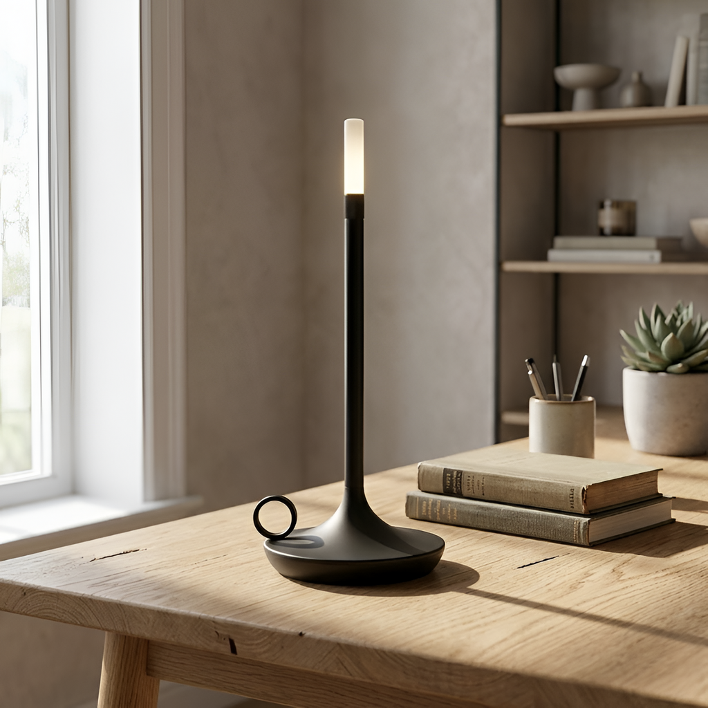Lámpara de Mesa Cilíndrica – Lámpara Portátil LED