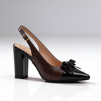 Zapatos de Tacón de Bloque con Punta en Punta y Correa Trasera para Mujer - Fiesta de Cóctel