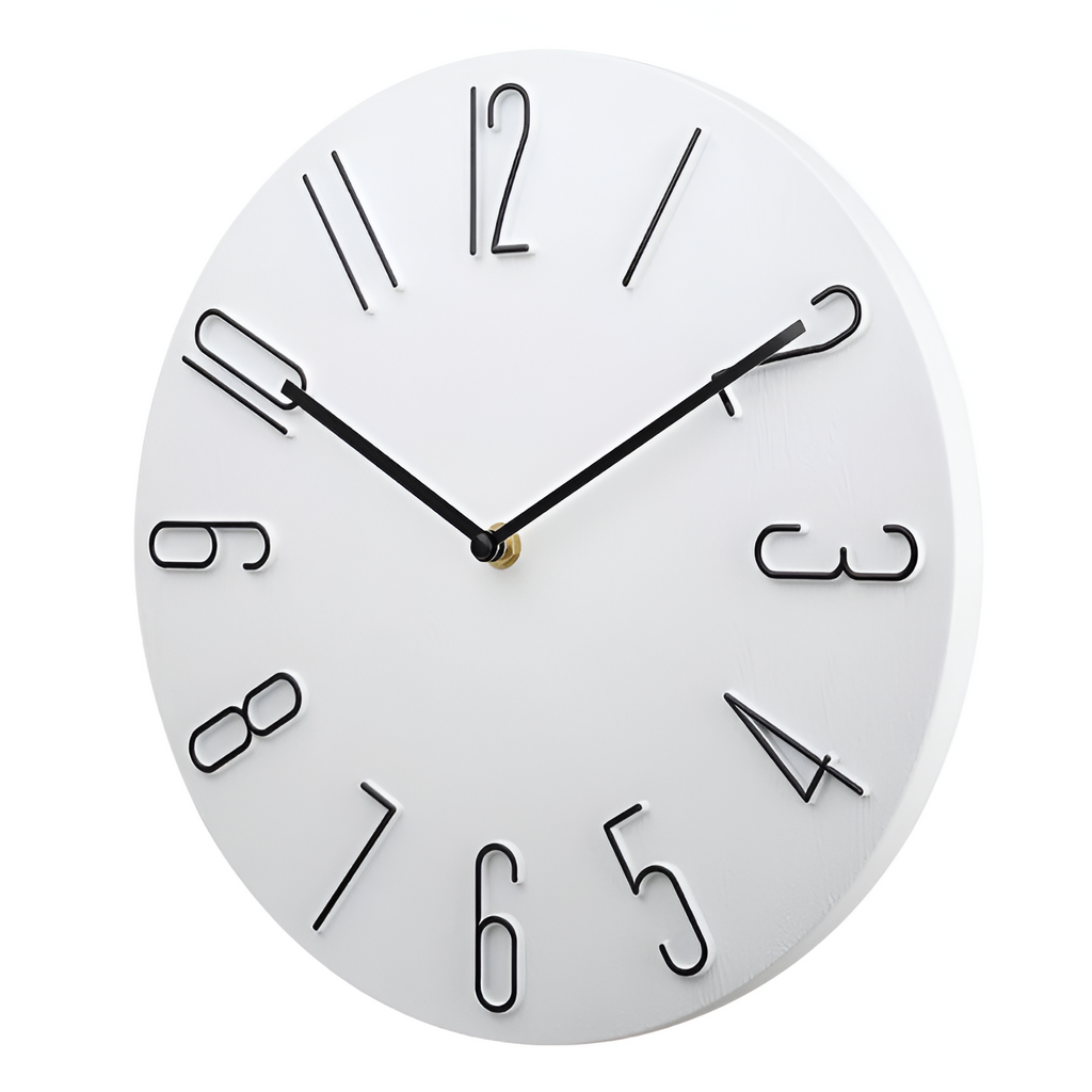 Reloj de Pared Minimalista de Números de Alambre - Silencioso