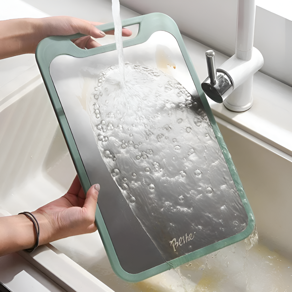 Tabla de cortar reversible - acero y base antideslizante
