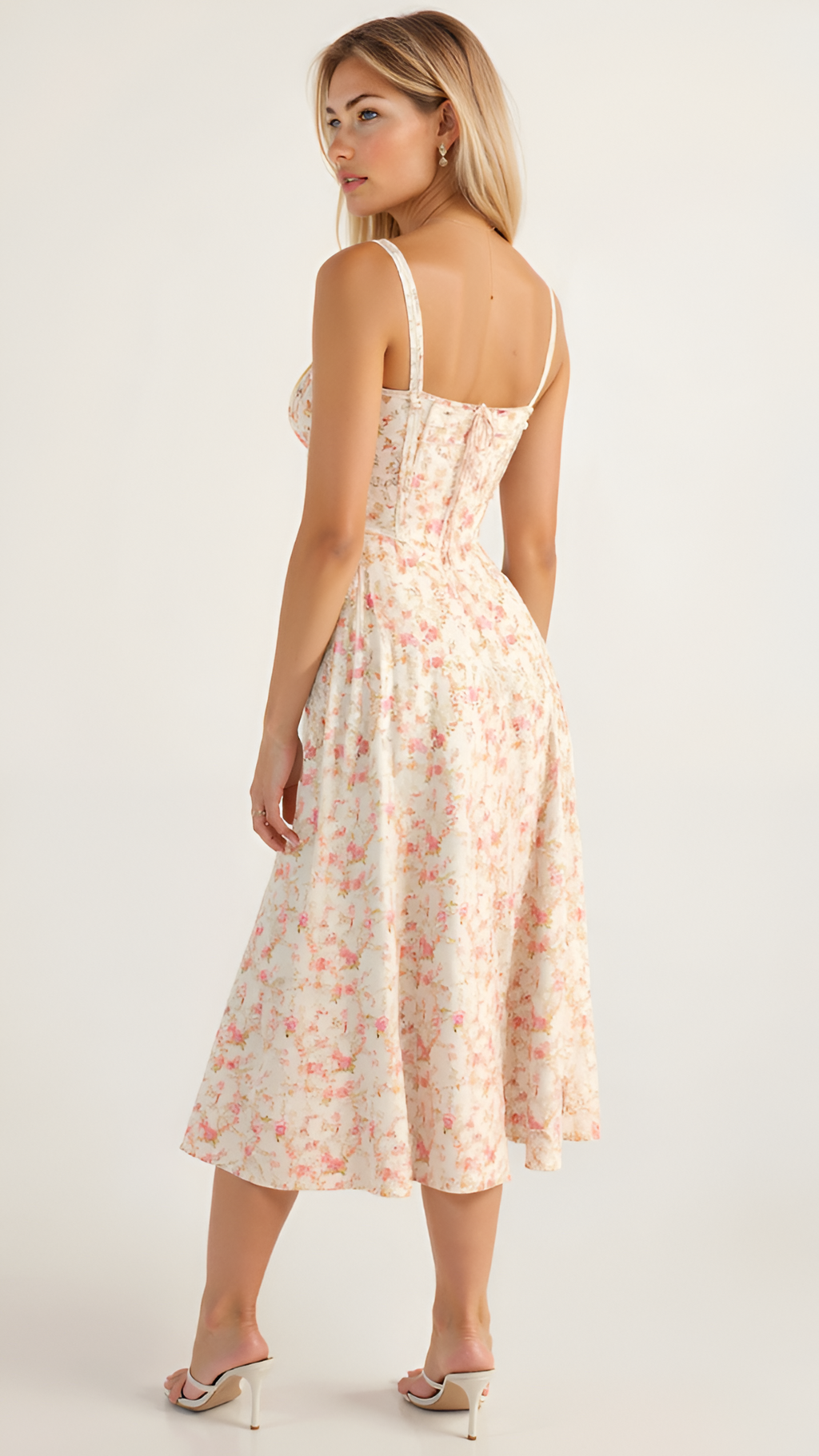 Vestido Midi Corte Línea A Para Mujer - Fiesta De Primavera En El Jardín