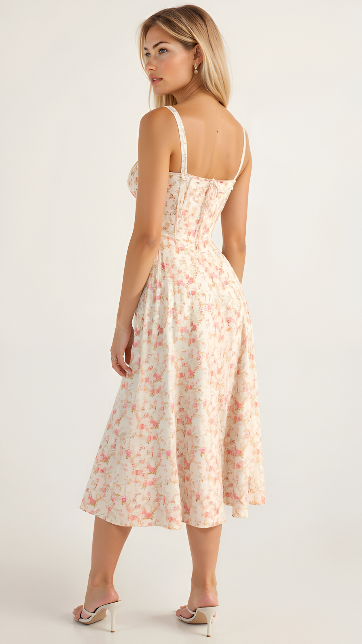 Vestido Midi Corte Línea A Para Mujer - Fiesta De Primavera En El Jardín