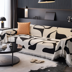 Manta Decorativa Blanco y Negro - Ideal para Sofá Moderno
