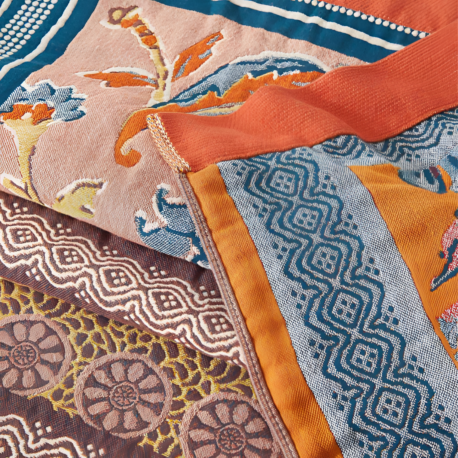 Manta de algodón estilo boho – Multicolor