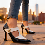 Zapatos De Salón De Mujer Con Punta Afilada Y Tacón Grueso - Para La Oficina