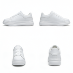 Zapatillas Deportivas Blancas Lisas con Cordones para Mujer - Brunch de Fin de Semana