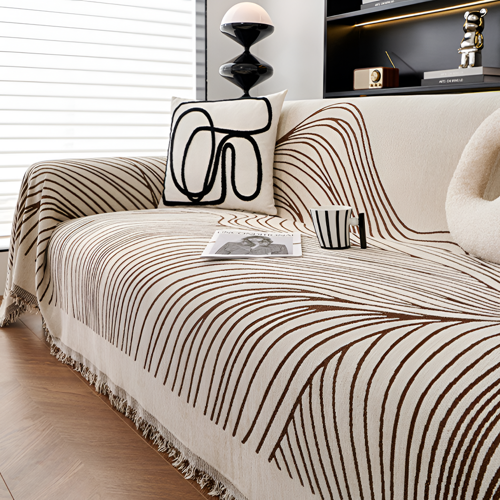 Manta Decorativa - Diseño Lineal Para Sofá