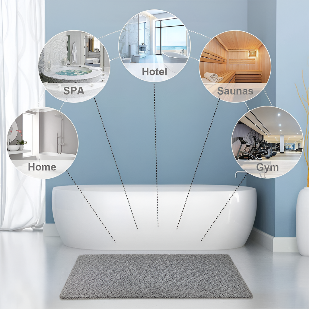 Tapete de Baño Antideslizante - Gris Texturizado