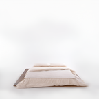 Manta Decorativa - Color Crema y Gris para Cama