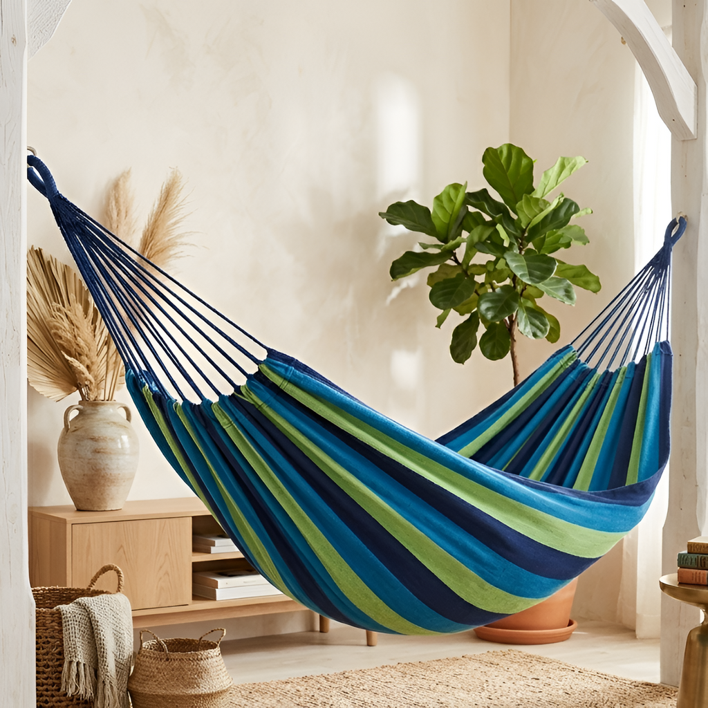 Hamaca Portátil de Rayas - Estilo Boho