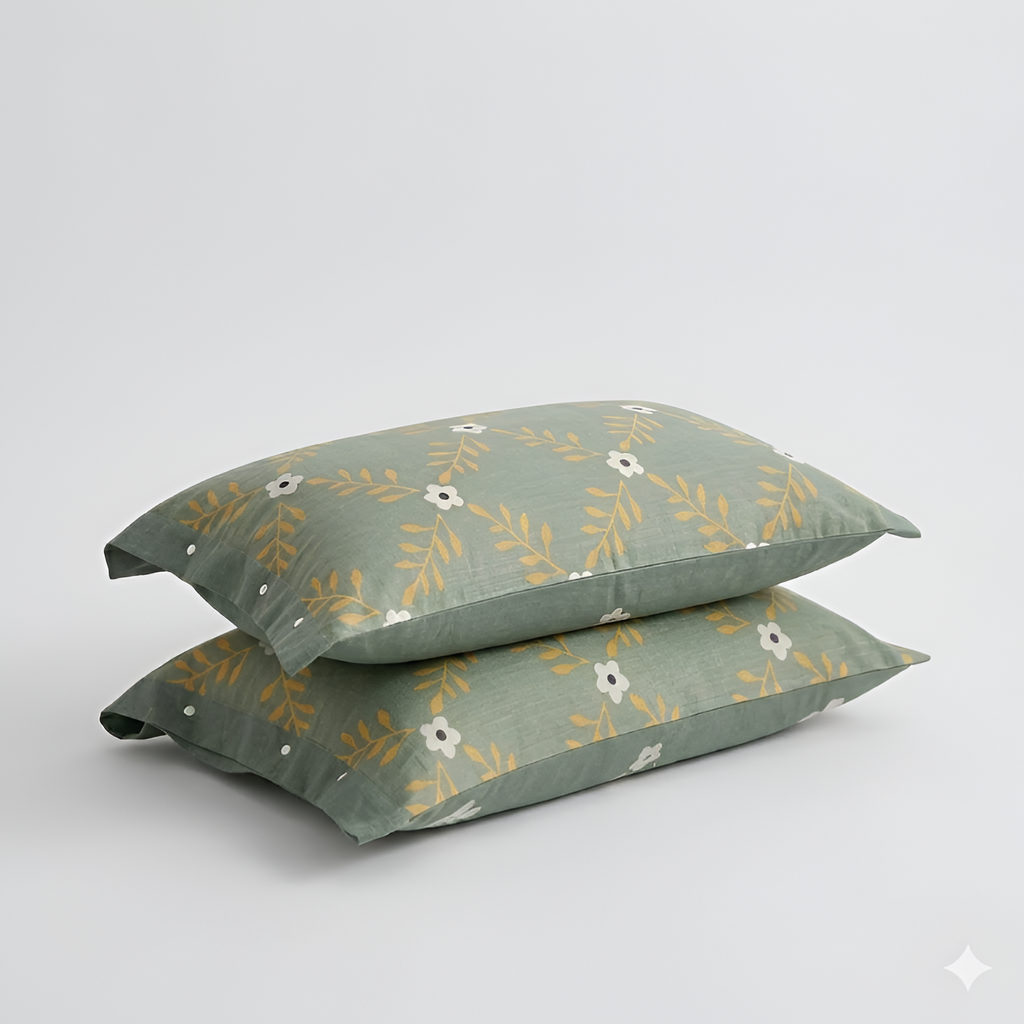 Funda de Almohada de Algodón Puro – Funda con Botones Decorativos