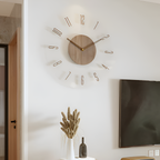 Reloj Pared Madera Minimalista - Flotante