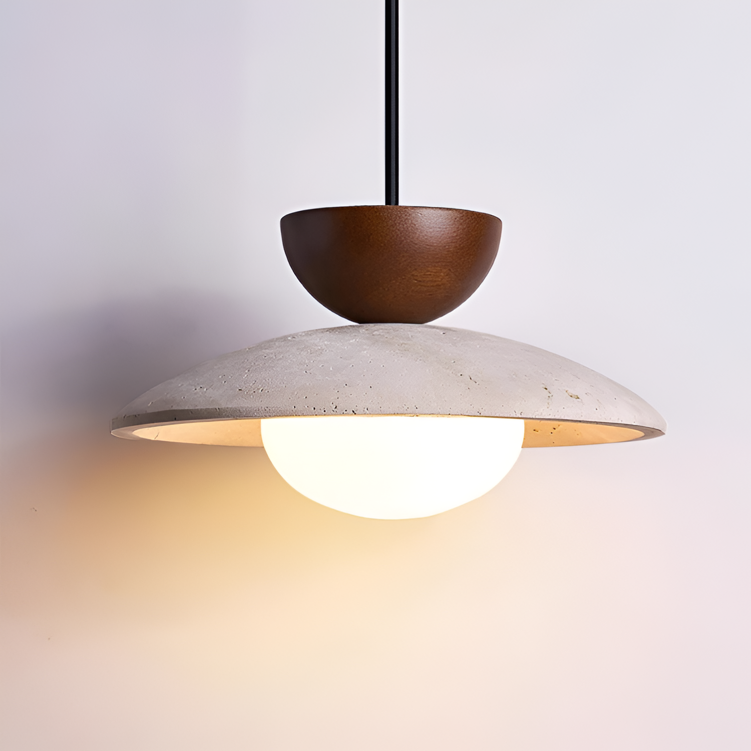 Lámpara Colgante de Travertino Minimalista - Geométrica