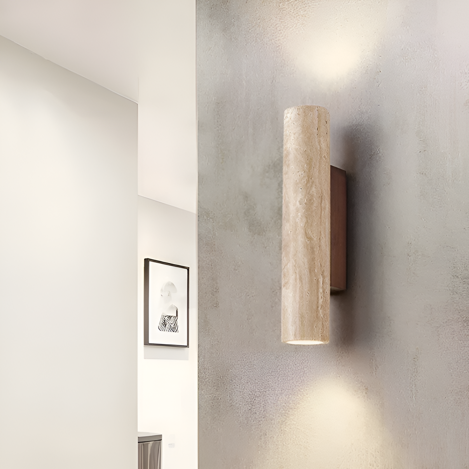 Aplique Travertino Minimalista - Luz Ambiental