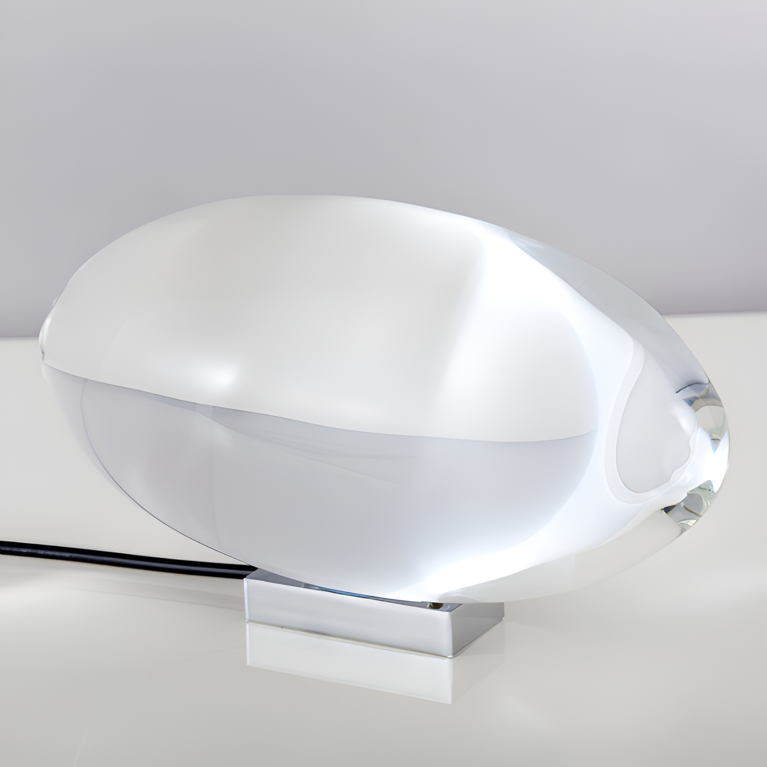 Lámpara Mesa Cristal Minimalista - Escultórica