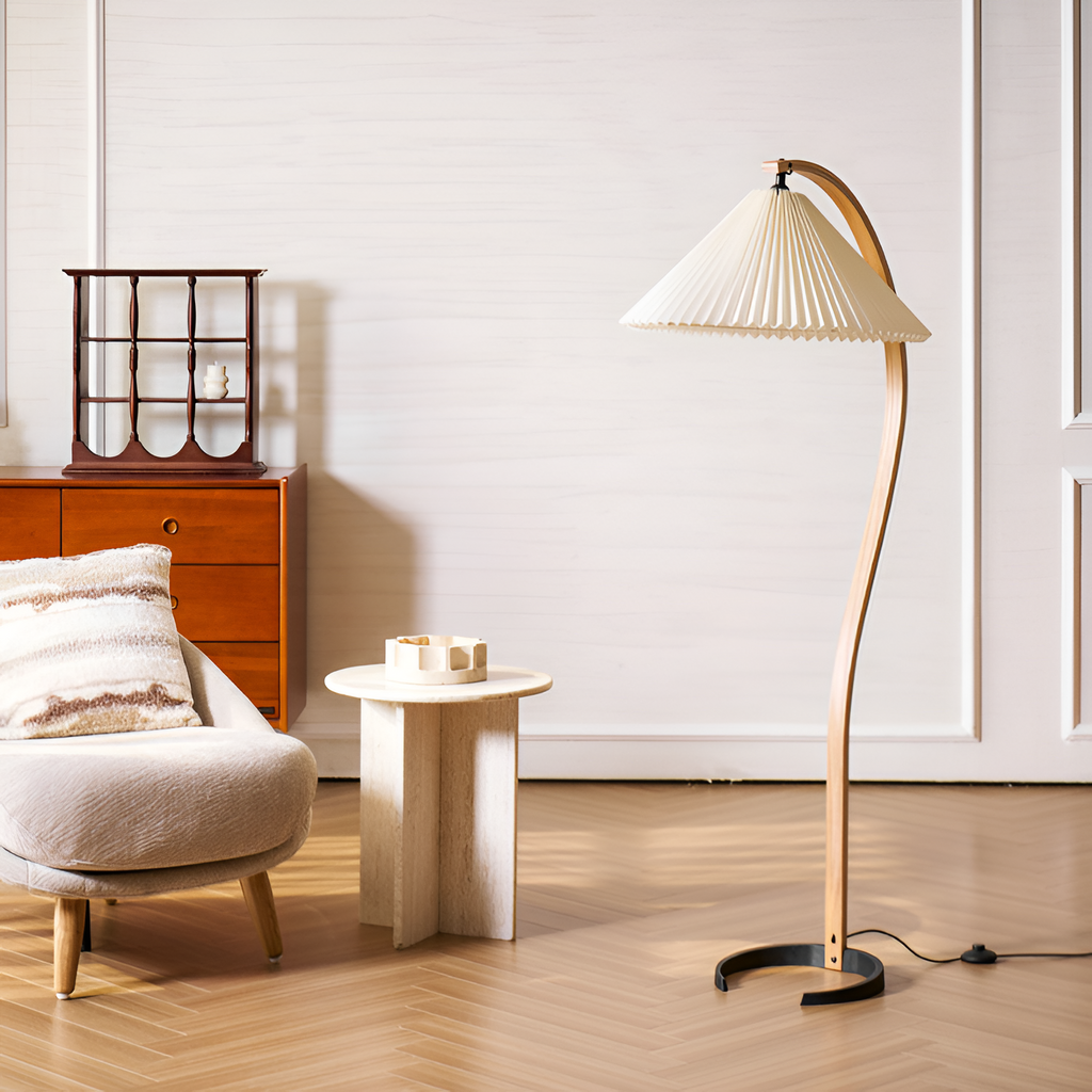 Lámpara de Pie de Arco Minimalista - Plisada
