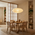 Lámpara Colgante Ovalada De Papel - Lámpara Colgante Estilo Washi Para El Comedor