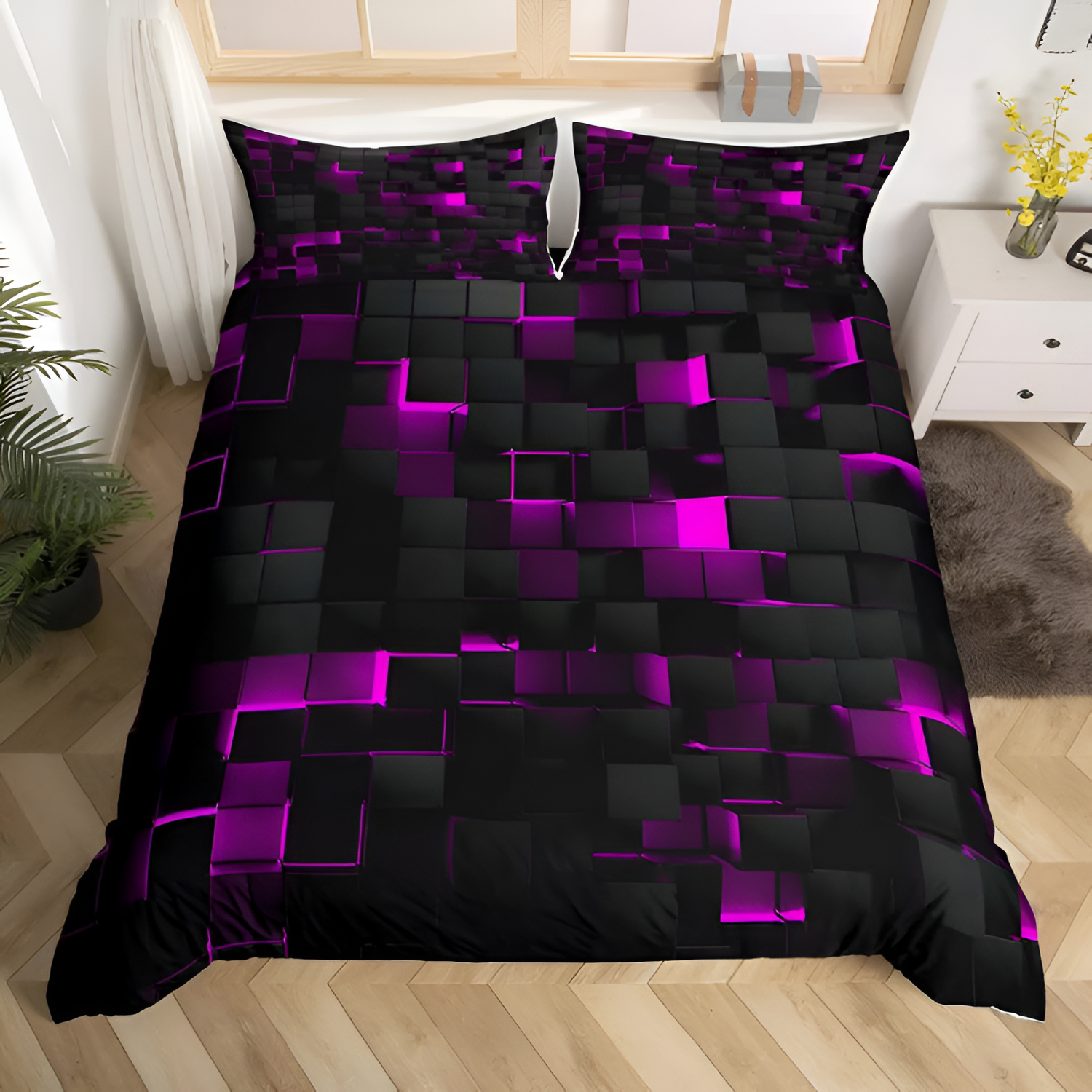 Juego de Cama Cubos 3D Geométricos - Funda Nórdica Moderna