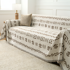 Manta Decorativa con Flecos - Cubresofá Estilo Tribal