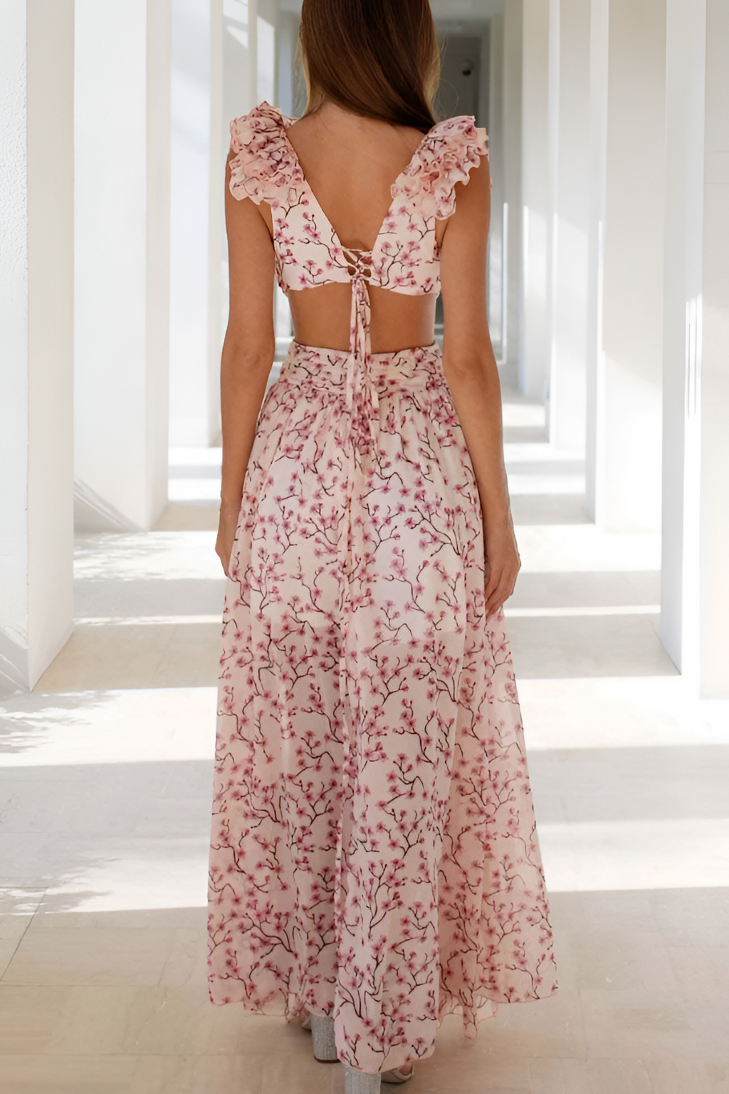 Vestido De Mujer Floral Cuello En V - Cenas En Resort
