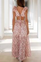 Vestido De Mujer Floral Cuello En V - Cenas En Resort