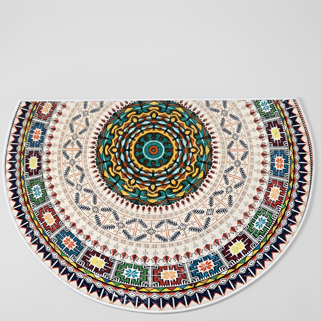 Alfombra Bohemia Mandala – Alfombra Semicircular Decorativa