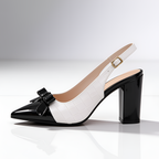 Zapatos de Tacón de Bloque con Punta en Punta y Correa Trasera para Mujer - Fiesta de Cóctel
