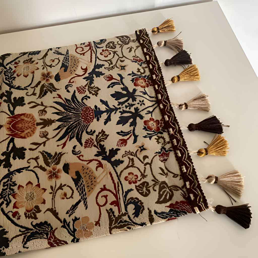 Camino de Mesa con Patrón de Aves y Flores - Acento Decorativo para Comedor