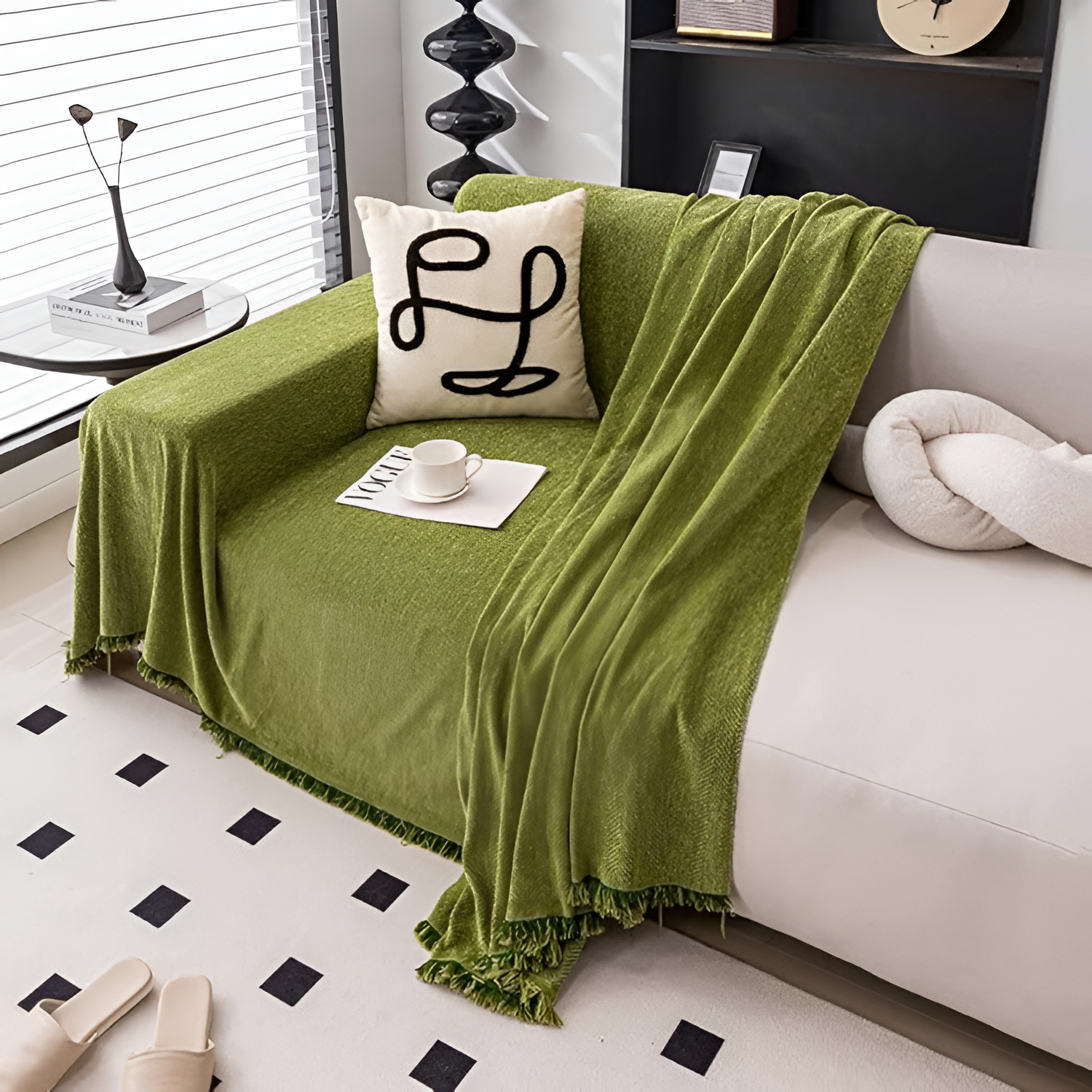 Manta decorativa con diseño en espiga - Multiusos