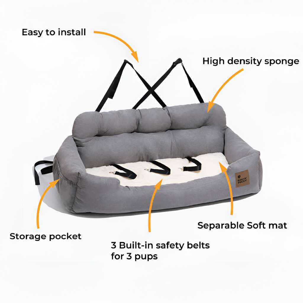 Cama de Coche para Perros de Cojín Sólido - Funcional