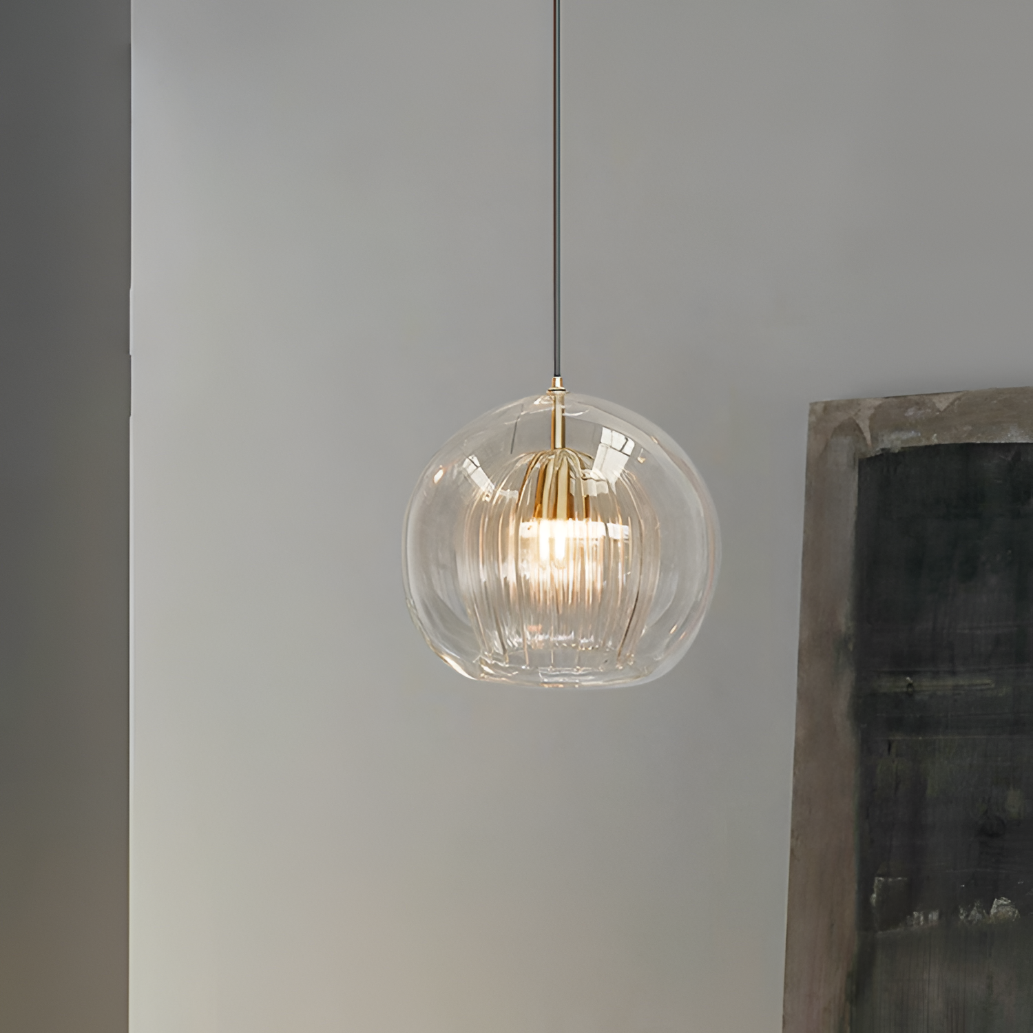 Lámpara Colgante Minimalista de Vidrio - Cableada