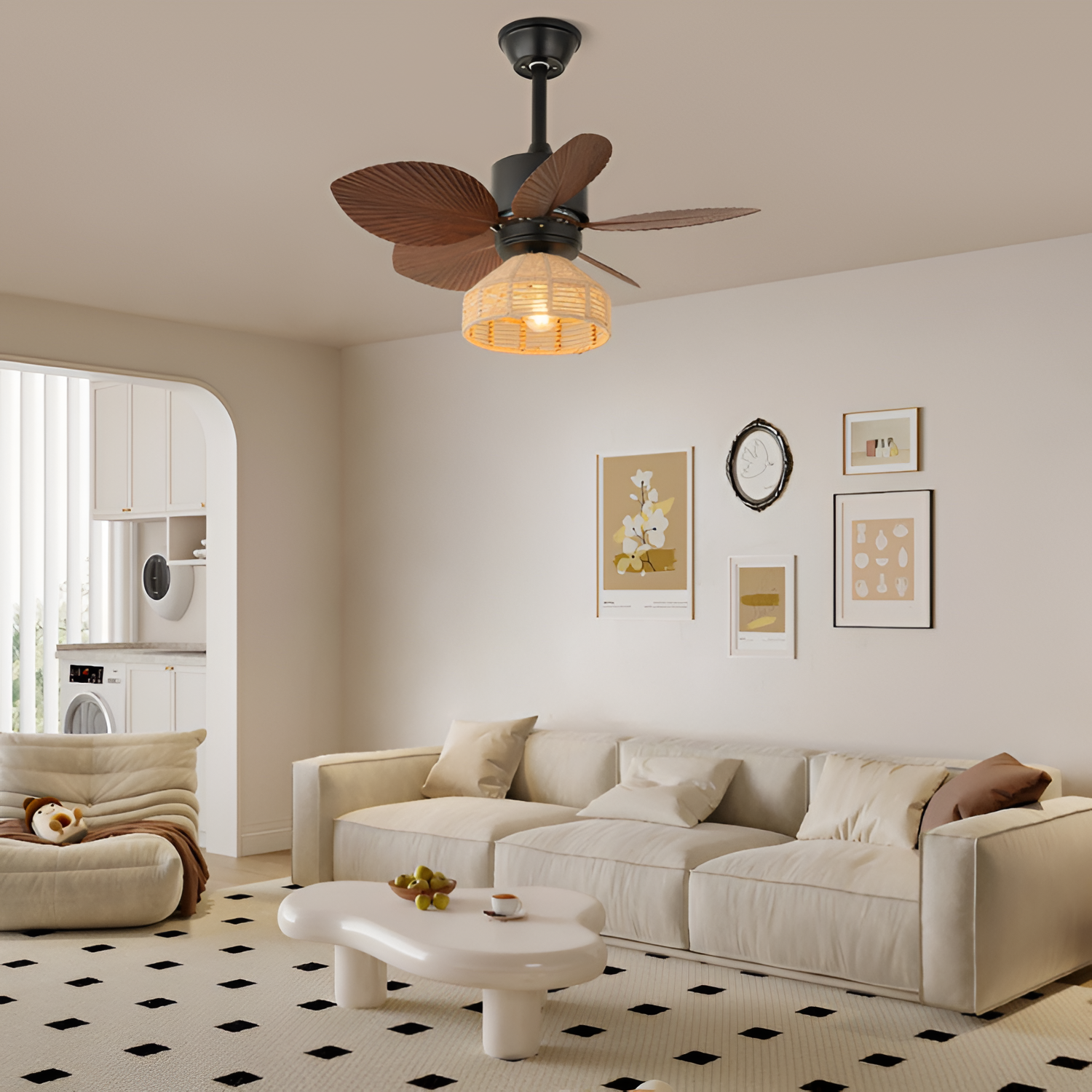 Ventilador de Techo Tropical Coastal - Pantalla Tejida