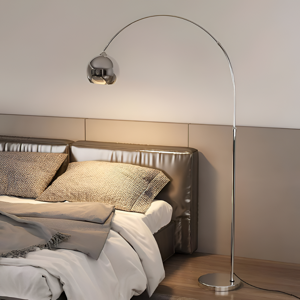 Lámpara de Pie de Arco Angulada Minimalista - Ajustable