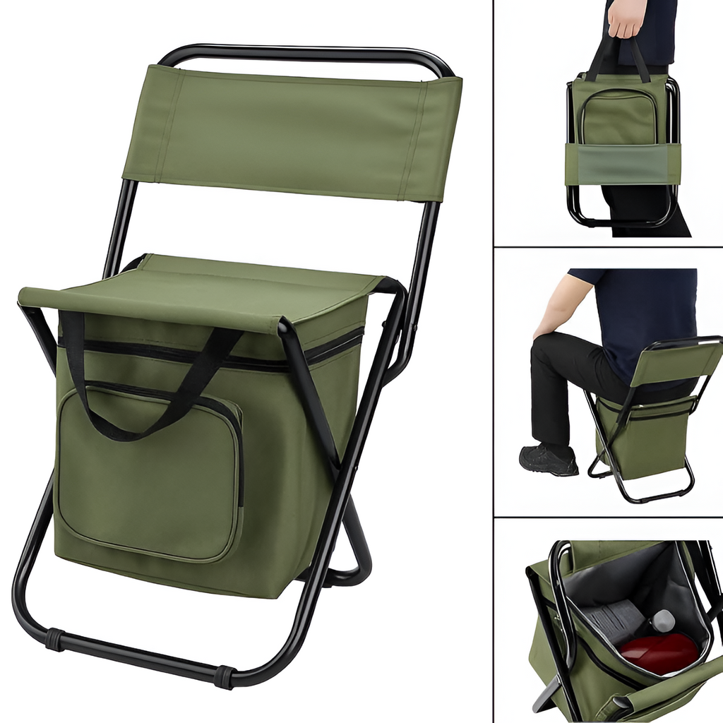 Silla de Camping Plegable con Nevera - Respaldo