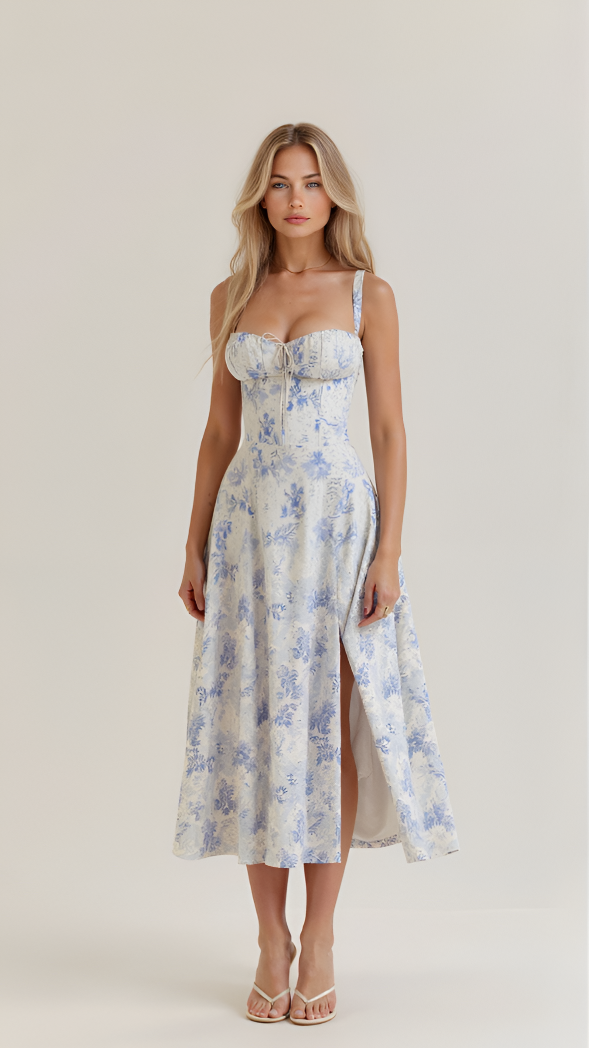 Vestido Midi Corte Línea A Para Mujer - Fiesta De Primavera En El Jardín