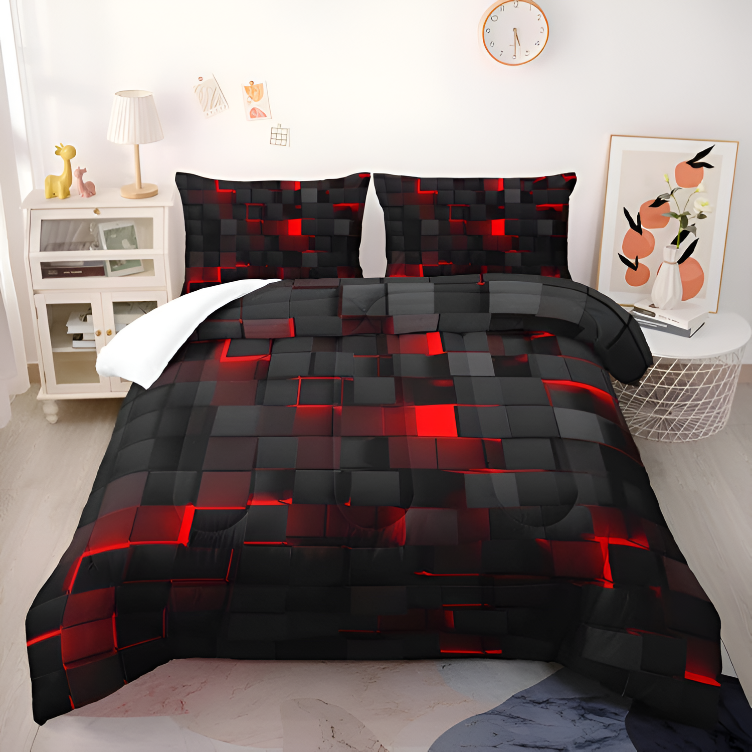 Juego de Cama Cubos 3D Geométricos - Funda Nórdica Moderna