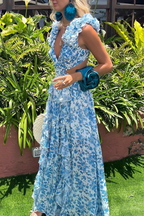 Vestido De Mujer Floral Cuello En V - Cenas En Resort